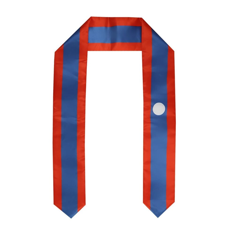 1315 Laos Flag Graduation Stole Sash for Study Aboard International
